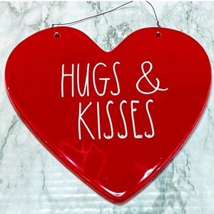 Rae Dunn Red Heart Wall Art - Hugs & Kisses